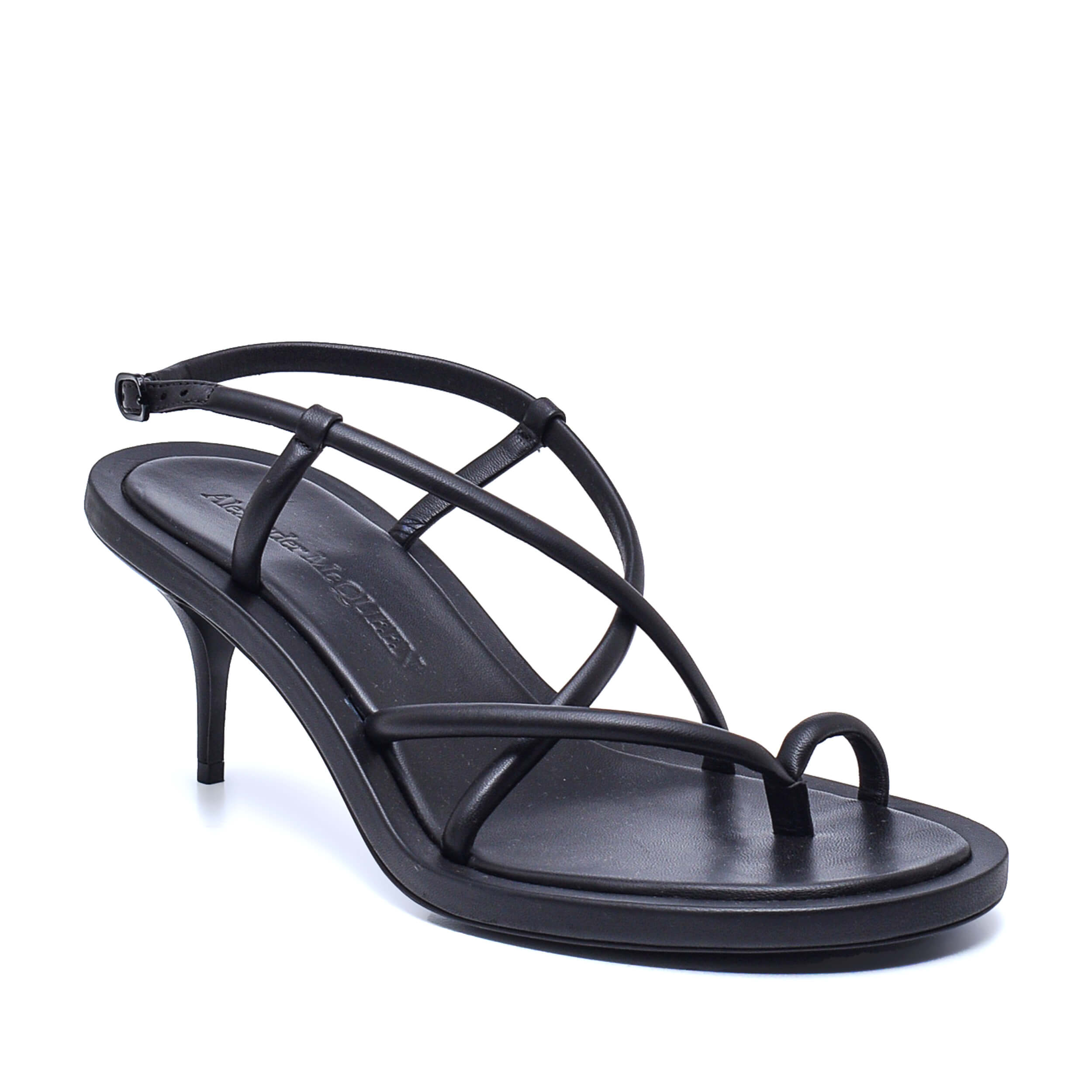 Alexander McQueen - Black Leather Pump Sandals / 38.5